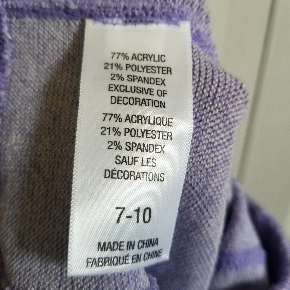 Target Girl's Tights 7-10 Purple Pink Bunny Glasses New Cute Scene Stretch